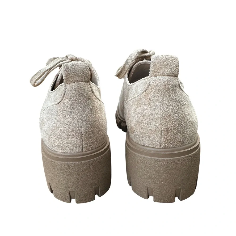 Soda Lydia Beige Faux Suede Chunky Lug Sole Lace Up Oxford Shoes Girls Size 4M